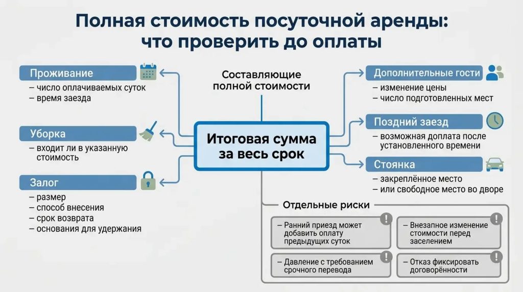 Полная стоимоисть посуточной аренды